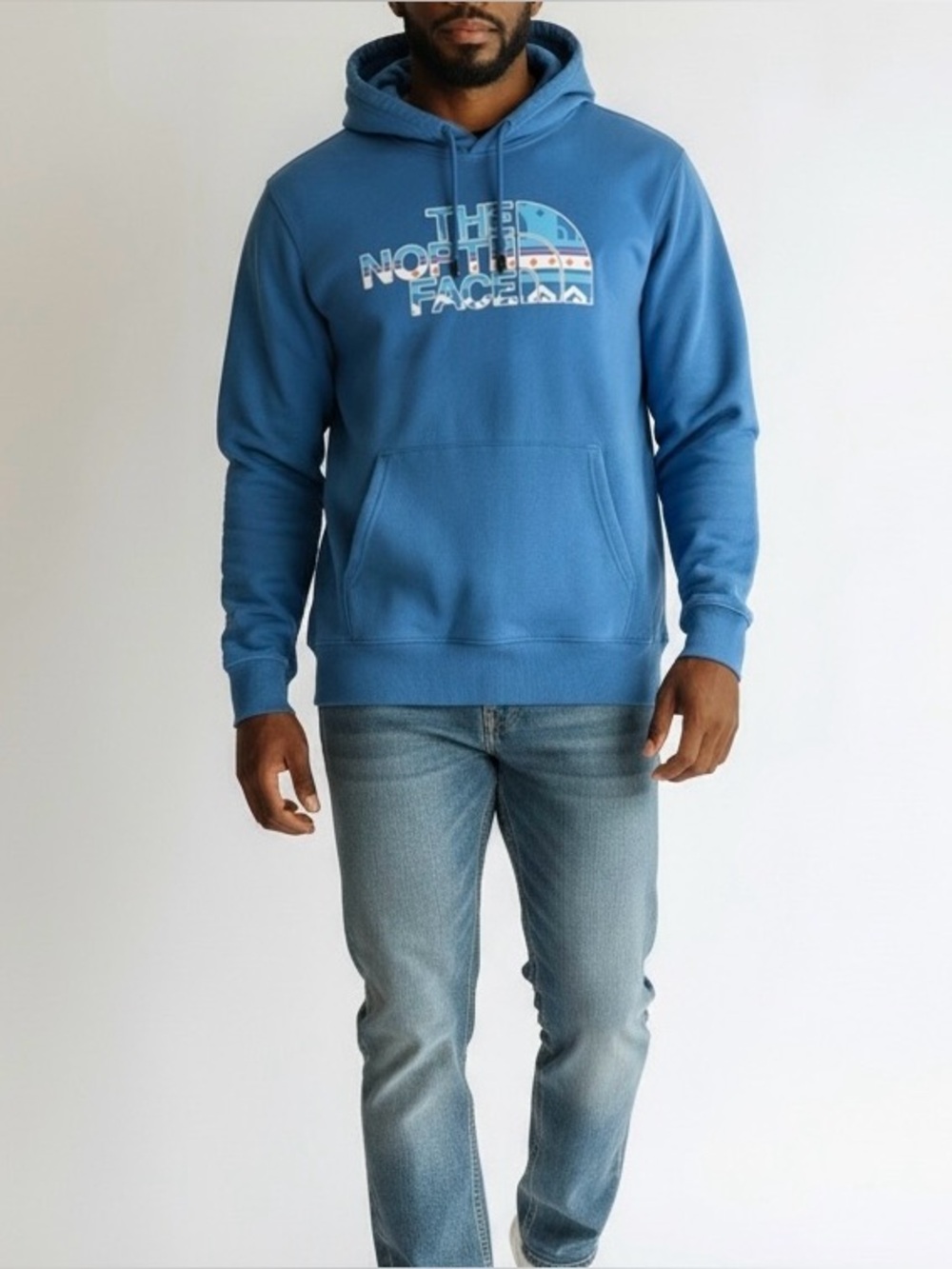 The North Face Men’s Half Dome Pullover Hoodie Blue Geometric Logo Size XL